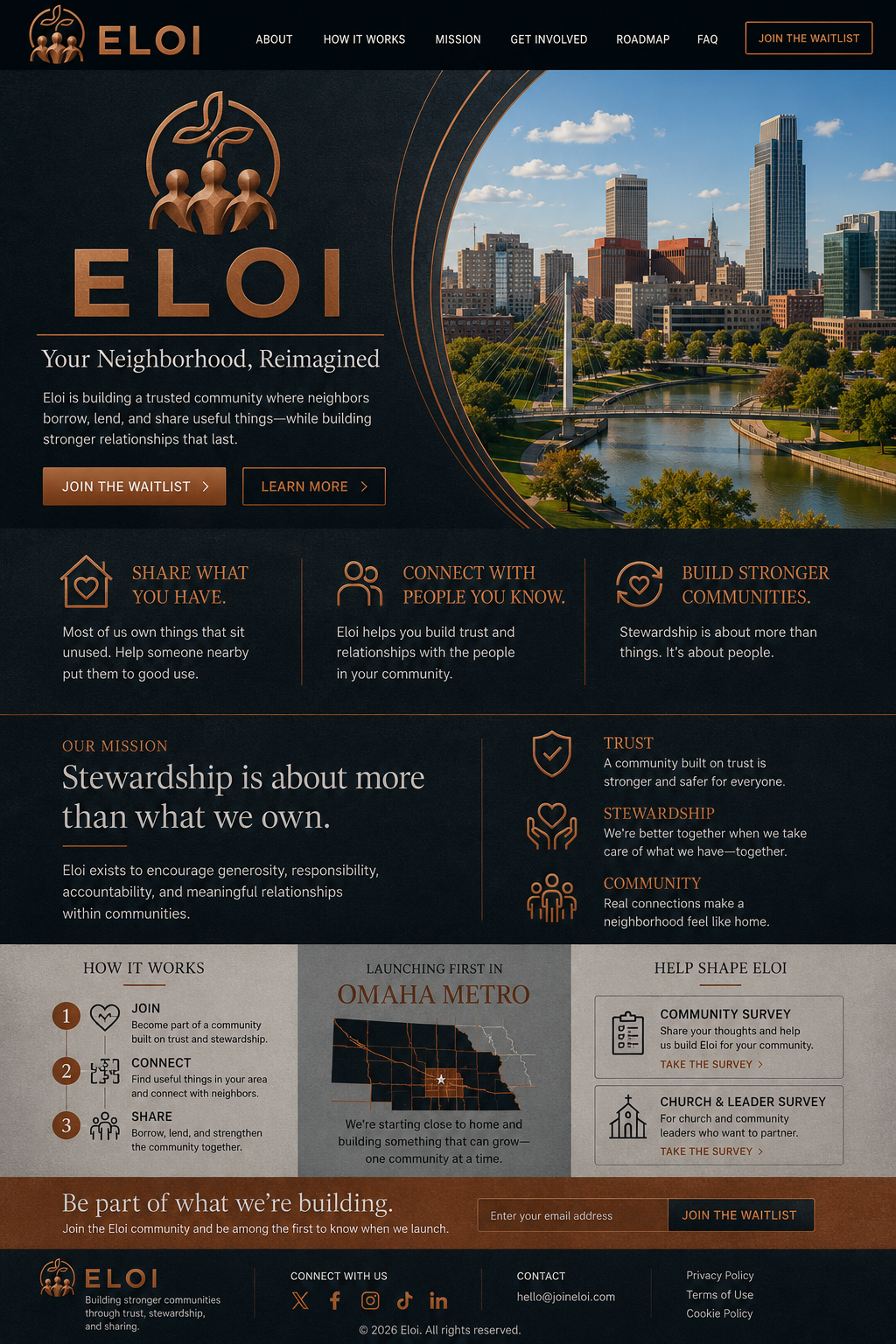 Eloi website design: Your Neighborhood, Reimagined